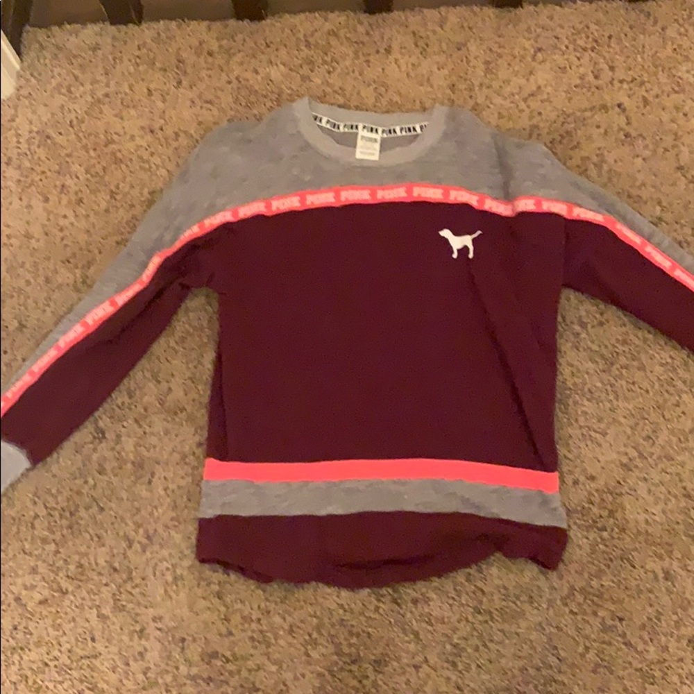 Long sleeve (grey, bright pink and maroon)